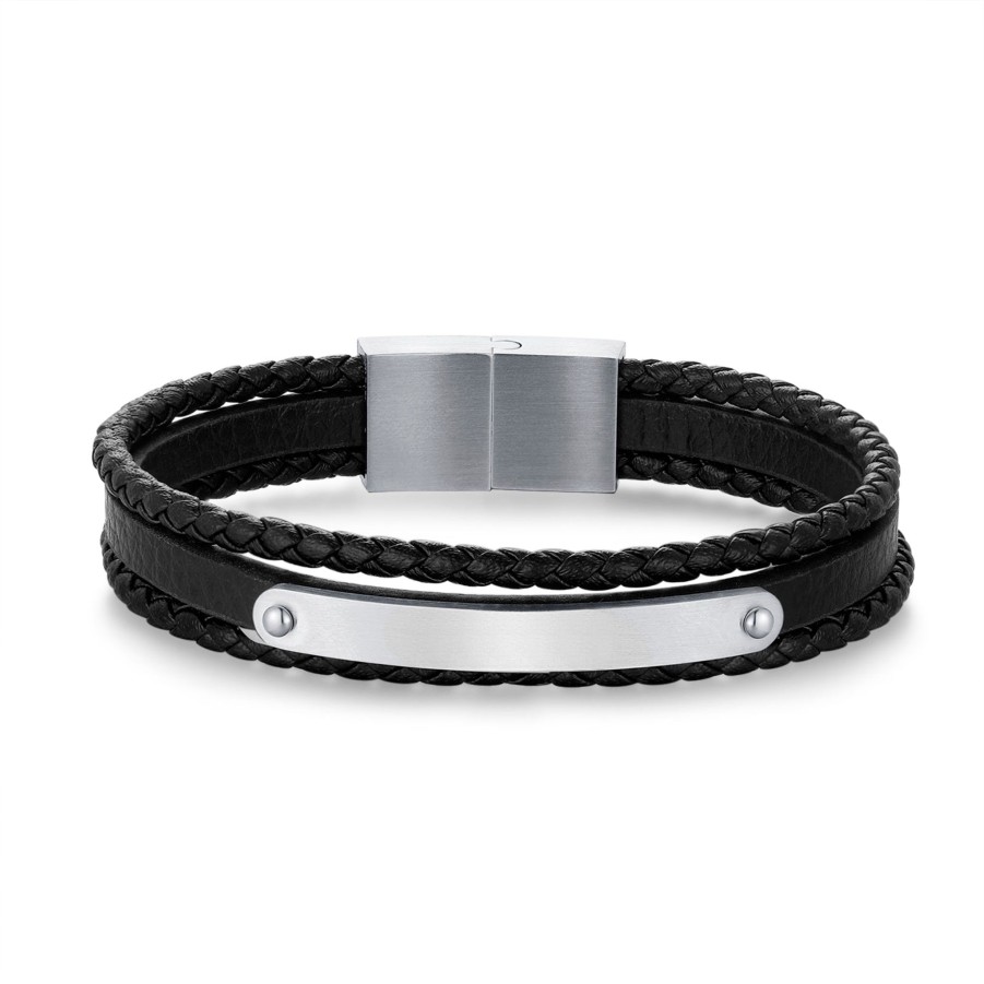 Uomo BRAVE Jewelry | Bracciale Uomo Brave "Rebel" ~ Testo Personalizzabile